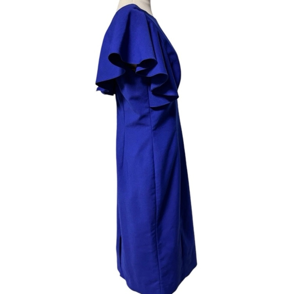 Antonio Melani Dress Ruffle Sleeve Blue Midi size 8 - Picture 6 of 9
